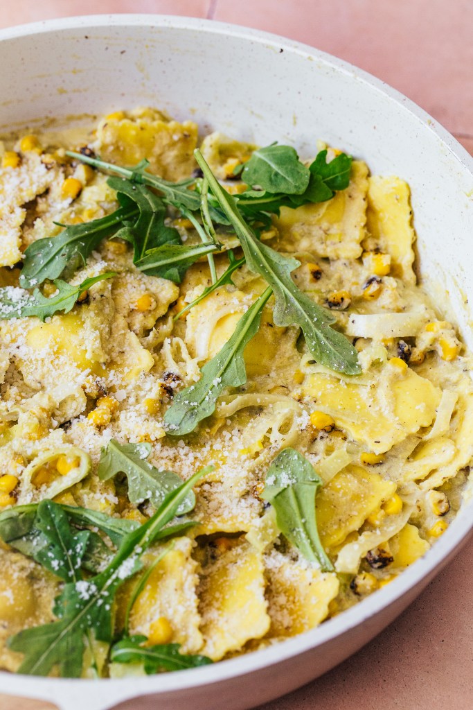 Corn and Leek Ravioli