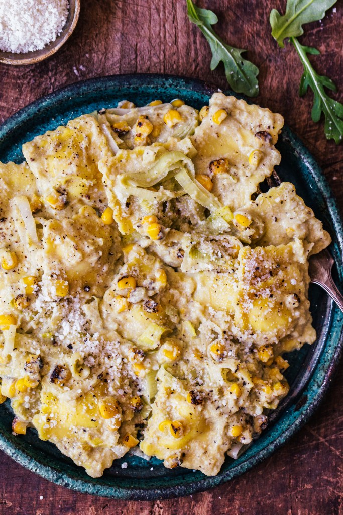 Corn and Leek Ravioli