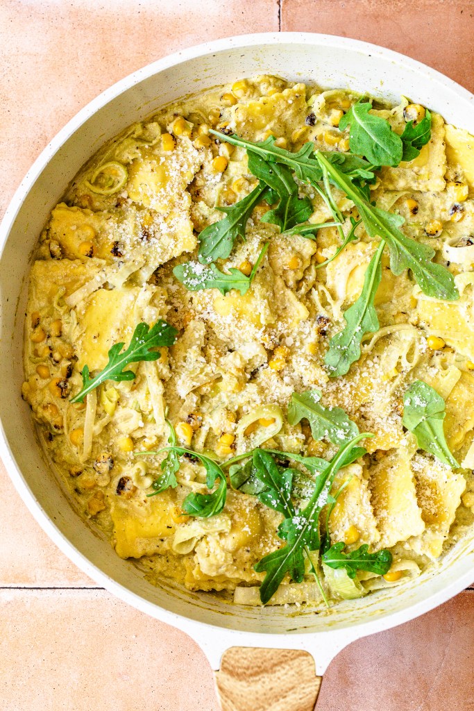 Corn and Leek Ravioli