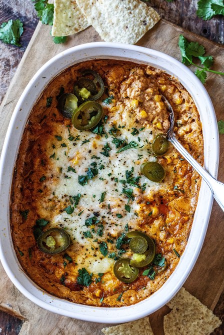 Hot Corn Dip with Chorizo