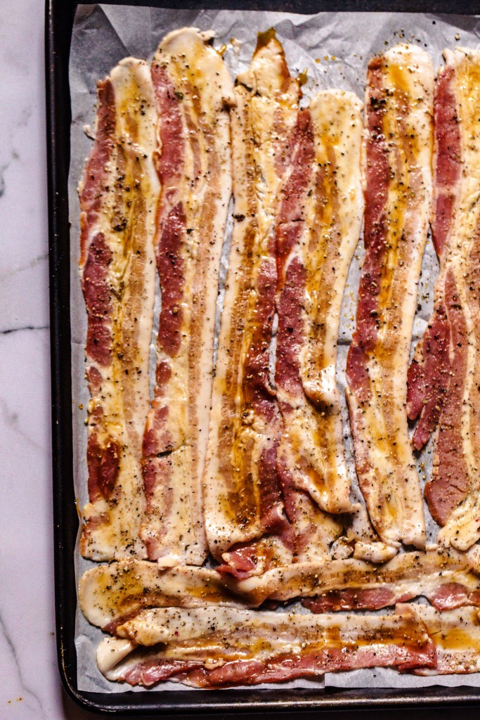 Roasted Root Vegetable Salad with Sorghum Candied Bacon