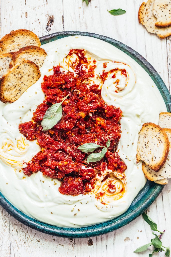 Whipped Mozzarella with Honeyed Sun Dried Tomatoes