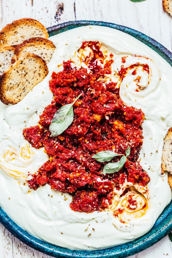 Whipped Mozzarella with Honeyed Sun Dried Tomatoes
