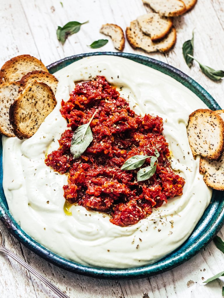 Whipped Mozzarella with Honeyed Sun Dried Tomatoes