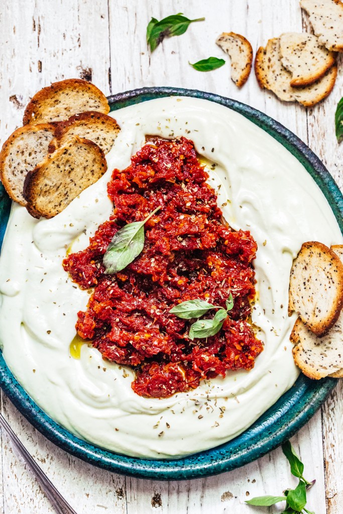 Whipped Mozzarella with Honeyed Sun Dried Tomatoes