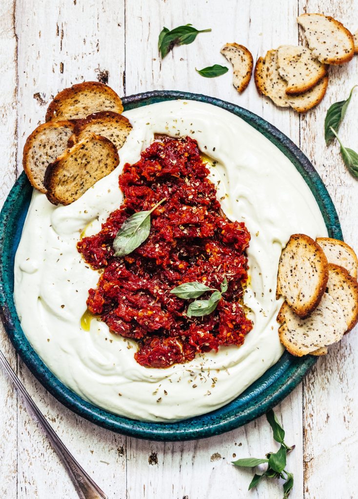 Whipped Mozzarella with Honeyed Sun Dried Tomatoes