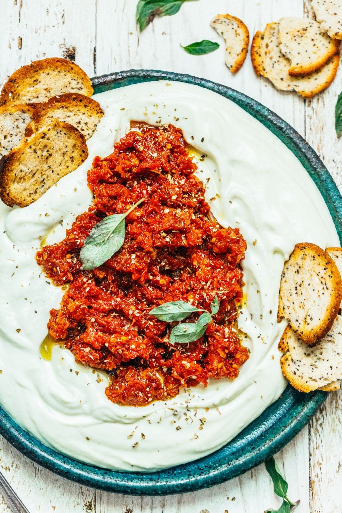 Whipped Mozzarella with Honeyed Sun Dried Tomatoes